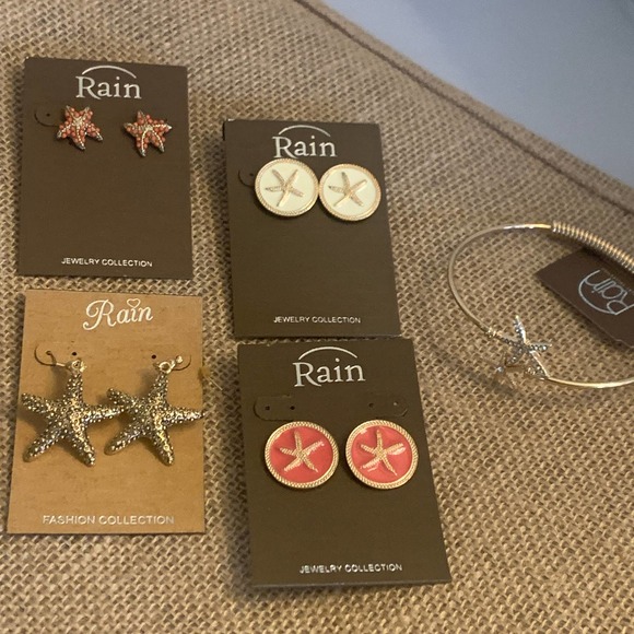 Rain starfish earrings NWT coral and gold-toned - Picture 6 of 6